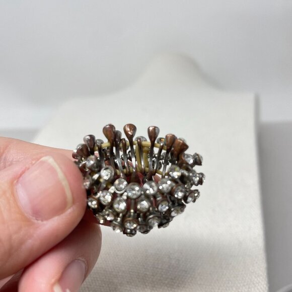 Rhinestone Stretch Cocktail Ring One‎ Size Sparkle Shine Bling Fairy Vintage - Picture 12 of 13